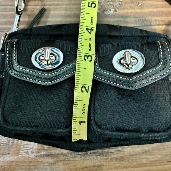 Coach Vintage Y2K MINI Black Satchel Purse Women's Handbag Jaquard Canvas Sig C - Picture 10 of 14